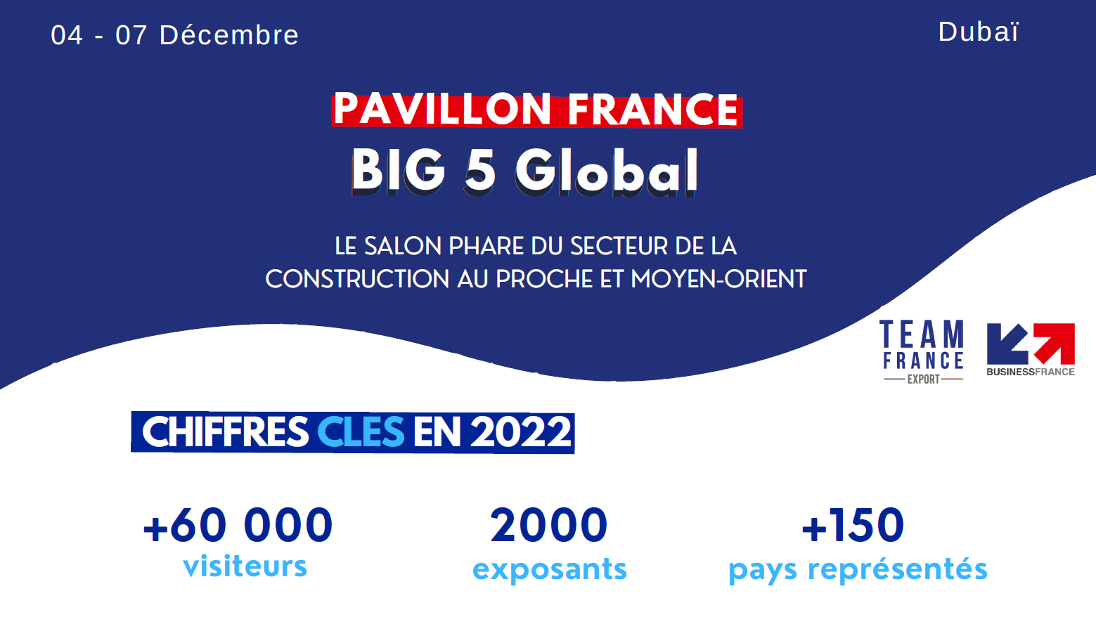 ESalon BIG 5 SHOW DUBAI 2023 Pavillon France bâtiment second œuvre